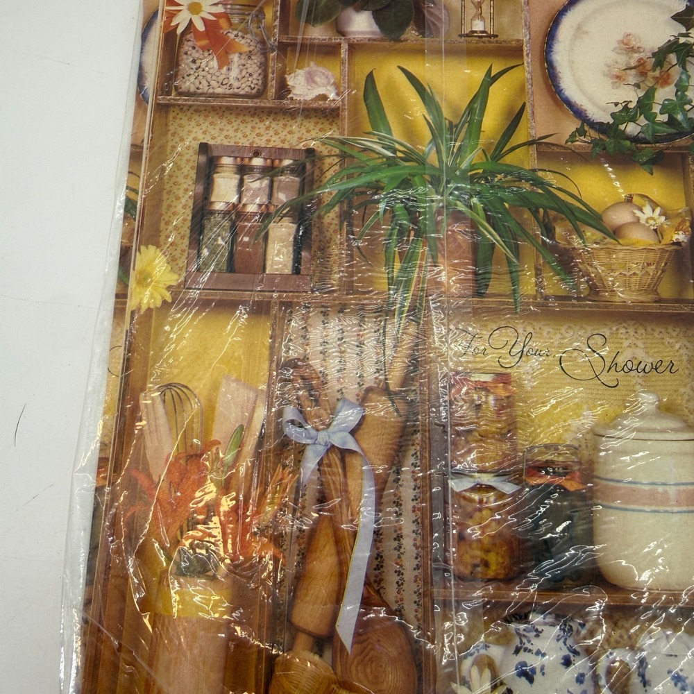 Vintage Wrapping Paper Lot of 2 Giant Sheets Bridal Shower Baby Shower - Picture 9 of 9